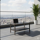 Rectangular Outdoor Coffee Table, 2 Tier All Weather Patio Table - Brown by HouseOfZazla