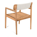 Creative Braided Acacia Wood Outdoor Dining Chairs with Armrests (Set of 2) - Teak / White by HouseOfZazla