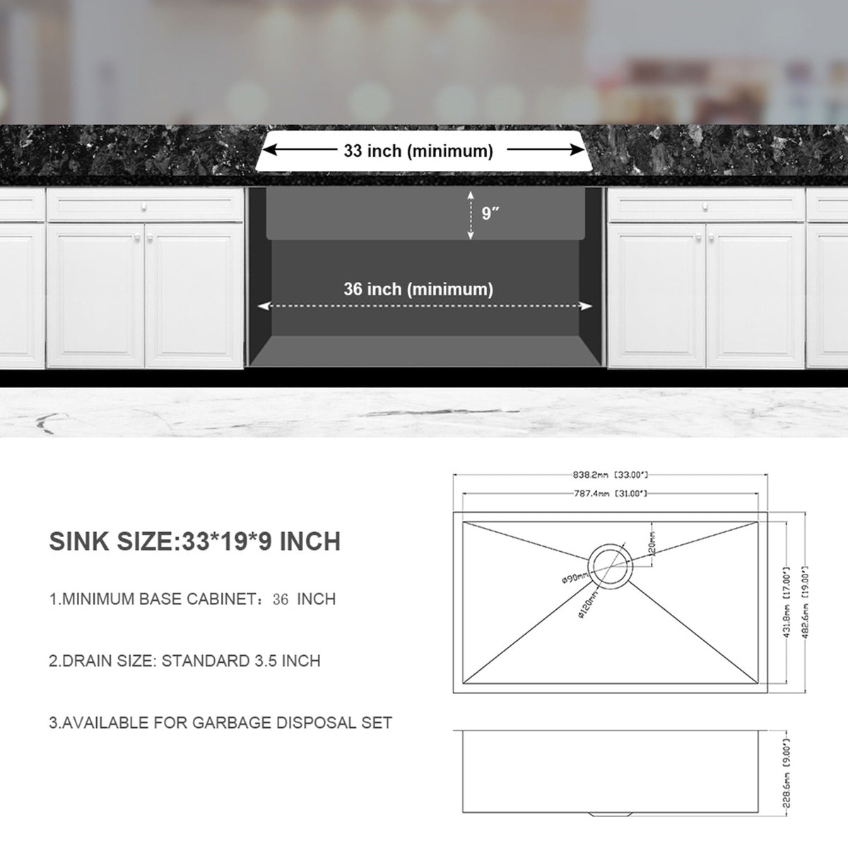 Undermount Stainless Steel Kitchen Sink, Deep Single Bowl Basin, photo 10 of 29