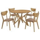 Barlow - 5 Piece Round Dining Set With Chairs - Walnut by HouseOfZazla