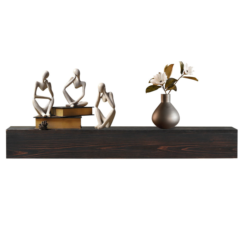 72" Rustic Wood Fireplace Mantel,Wall-Mounted & Floating Shelf for Home Decor