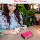 Credit Card Holder Wallet PU Leather Snap Closure Purse Accordion Case with 12 Pcs Card Slots