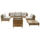 K&K 8-Piece Patio Furniture Set with Fire Pit Table by HouseOfZazla