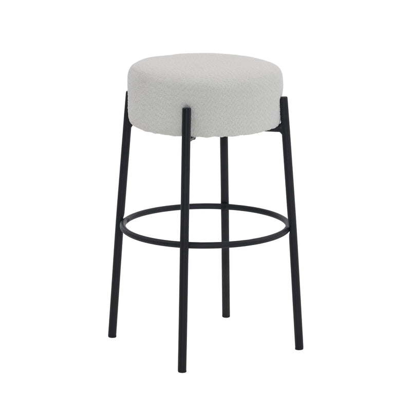 30" Tall, Round High Bar Stools, Set of 2 - Contemporary upholstered dining stools for kitchens, coffee shops and bar stores - Includes sturdy hardware support legs