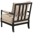 Blanchett Upholstered Bobbin Accent Chair Beige and Black