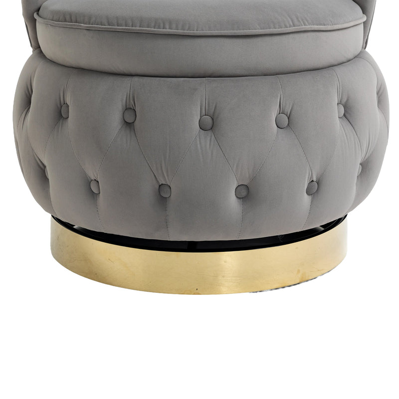 360 Degree Swivel Cuddle Barrel Accent Storage Chairs, Round Armchairs with Wide Upholstered, Fluffy Velvet Fabric Chair for Living Room, Bedroom, Office, Waiting Rooms