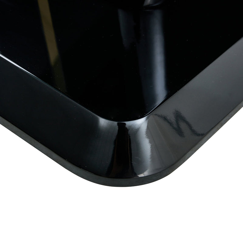 A modern, minimalist, and luxurious table. A black imitation marble tabletop with MDF U-shaped legs. Dining table, computer table. For restaurants and living rooms 63" x 35.4"x 30" F-U