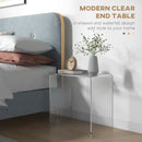 21" Long Rectangle All Acrylic 15mm Thick Waterfall Coffee Table, Clear