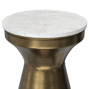 Raquel - Side Table - Antique Brass / White by HouseOfZazla