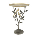 16x16x24" Metal Dual Bird Side Table with Round Tray