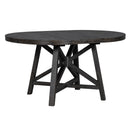 5-Piece Retro Functional Dining Set with Extendable Round Table with Removable Middle Leaf and 4 Upholstered Chairs for Dining Room and Living Room (Black)