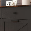 Double Tilt Out Trash Cabinet With Hideaway Drawer And Barn Door Style by HouseOfZazla