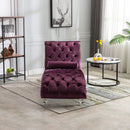 Chaise Lounge Indoor, Button Tufted Upholstered Chaise Lounge Chair With Pillow