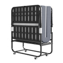 Twin Extra Long Folding Bed For Tall People, Heavy-Duty Rollaway Guest With Memory Foam Mattress - Black by HouseOfZazla