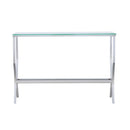 Saide Rectangular Glass Top Entryway Console Table Chrome