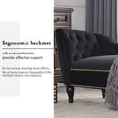 Velvet Chaise Lounge, Button Tufted Right Arm Facing Lounge Chair With Nailhead Trim For Living Room - Black by HouseOfZazla