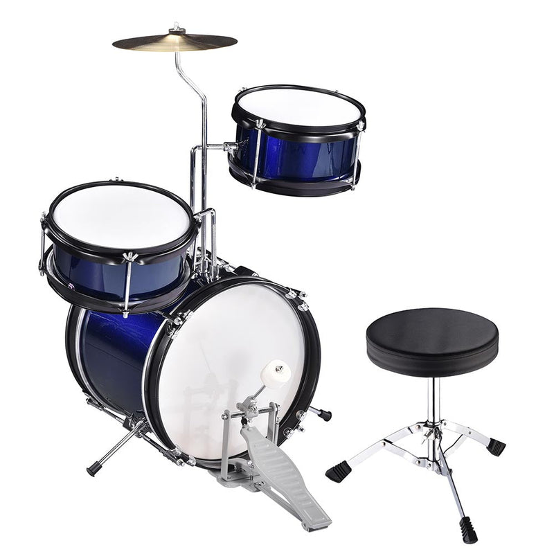 Yescom Junior Kids Drum Set w/ Cymbal Drum Throne 3pcs 12inch