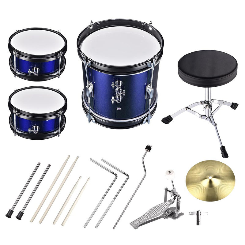 Yescom Junior Kids Drum Set w/ Cymbal Drum Throne 3pcs 12inch