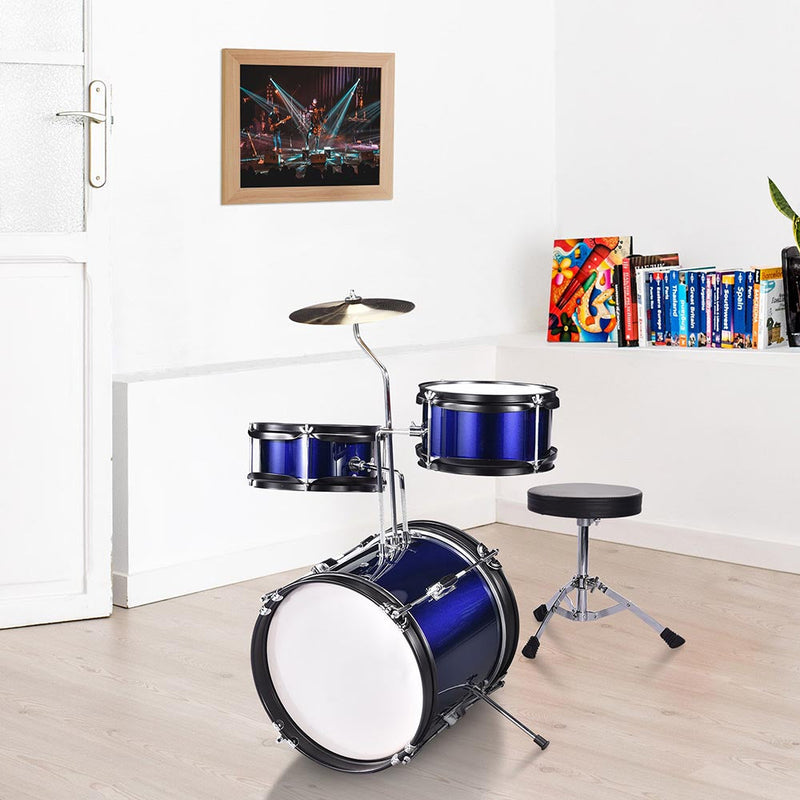 Yescom Junior Kids Drum Set w/ Cymbal Drum Throne 3pcs 12inch