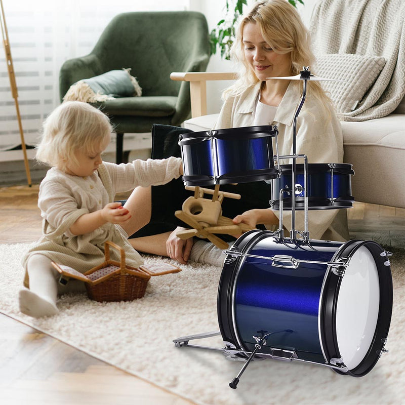 Yescom Junior Kids Drum Set w/ Cymbal Drum Throne 3pcs 12inch