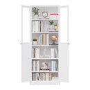 Tall Metal Kitchen Pantry Cabinet With Adjustable Shelves And Silent Magnetic Doors - White by HouseOfZazla