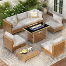 K&K 8-Piece Patio Furniture Set with Fire Pit Table by HouseOfZazla