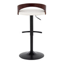 Grotto - Contemporary Adjustable Barstool With Swivel With Rounded T Footrest (Set of 2) by HouseOfZazla