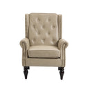 Modern Accent Chair Lounge Chair with Sturdy Wood Legs in Camel PU Leather