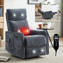 Blue Heat Massage Manual Recliner Chair
