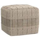 Elmer - Square Woven Pouf - Natural / Gray by HouseOfZazla