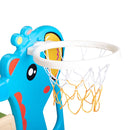 5 in 1 Slide and Swing Playing Set, Toddler Extra-Long Slide with 2 Basketball Hoops, Football, Ringtoss, Indoor Outdoor