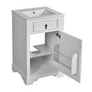 Elegant Bathroom Vanity With Ceramic Sink, Soft Close Door, Adjustable Shelf by HouseOfZazla
