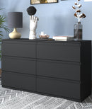 6 Drawer Double Dresser for Bedroom Living Room Hallway,Black