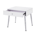 Weizor - End Table - White High Gloss & Chrome by Unique Piece Furniture