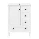 Bathroom Vanity With Integrated Basin, Soft Close Drawers, Door Mounted Double Layer Shelf by HouseOfZazla