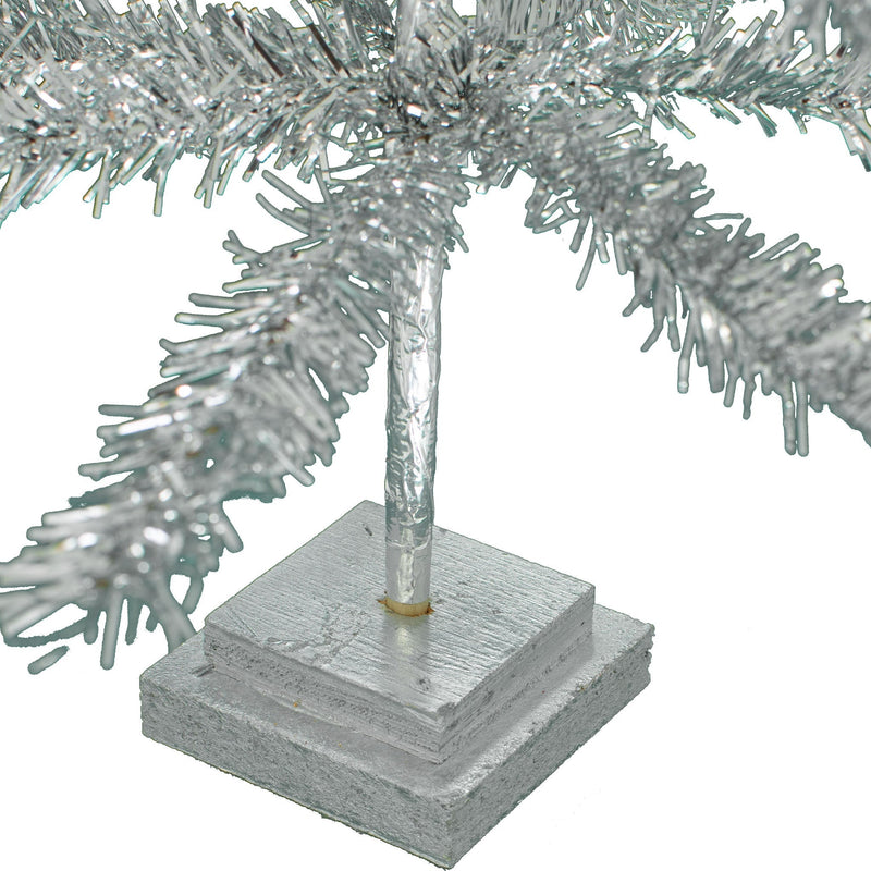 28in Vintage Silver Tinsel Christmas Tree