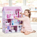 28 Inch Pink Dollhouse with Furniture by LJGDeals