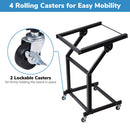 Yescom 19in 9U Space Rolling Audio Mixer Stand Cart Rack Mount