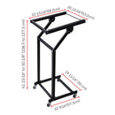 Yescom 19in 12U Space Rolling Audio Mixer Stand Cart Rack Mount