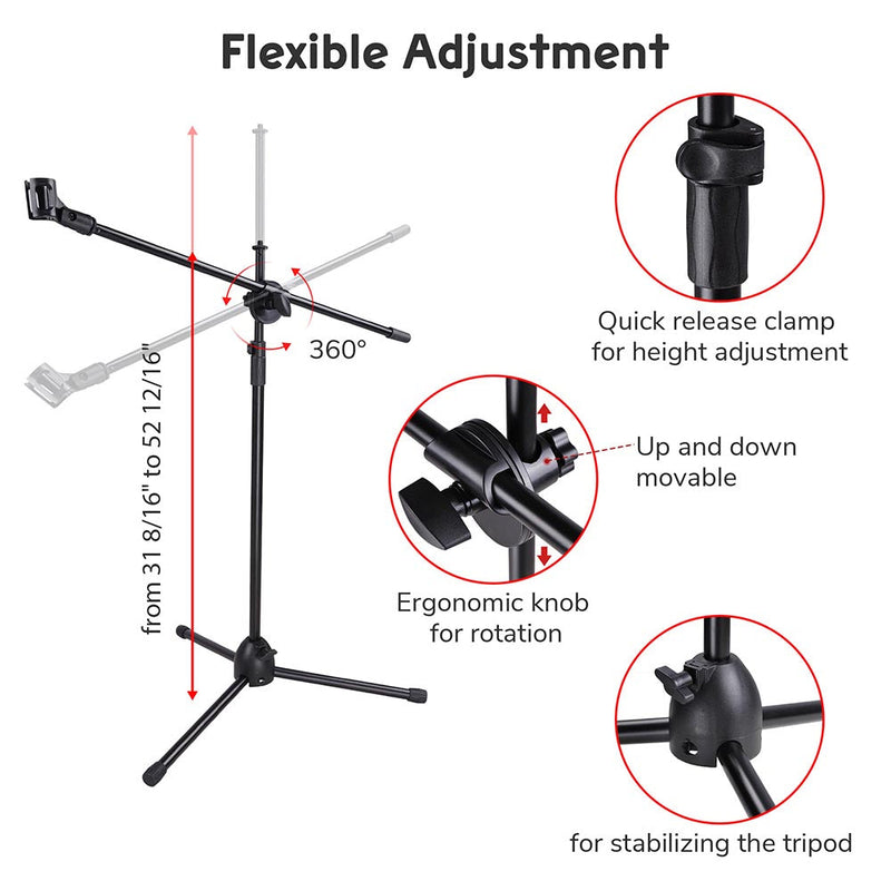 Yescom Microphone Boom Stand and Adjustable Tripod