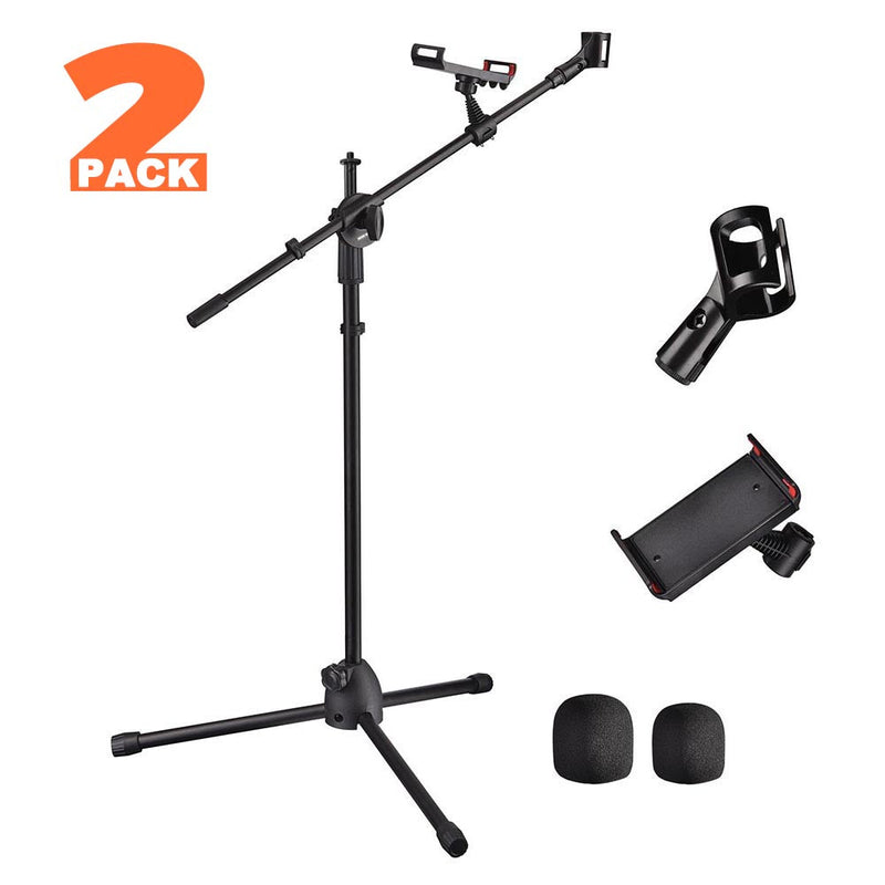 Yescom Studio Mic Stand with Boom Mic Clip Phone Holder H5'11"