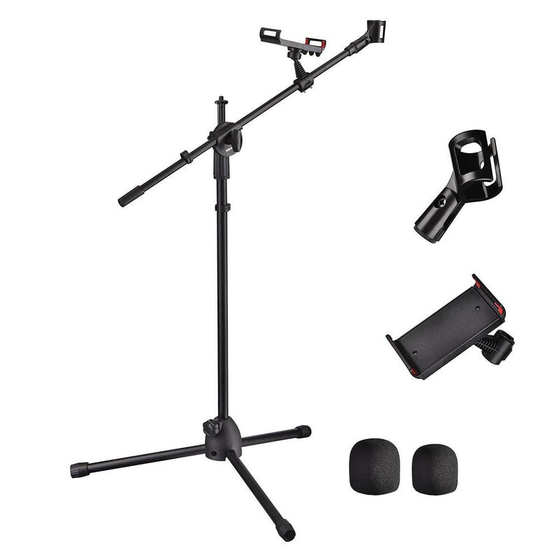 Yescom Studio Mic Stand with Boom Mic Clip Phone Holder H5'11"