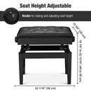 Yescom Piano Bench Leather Seat Adjustable-Height w/ Storage