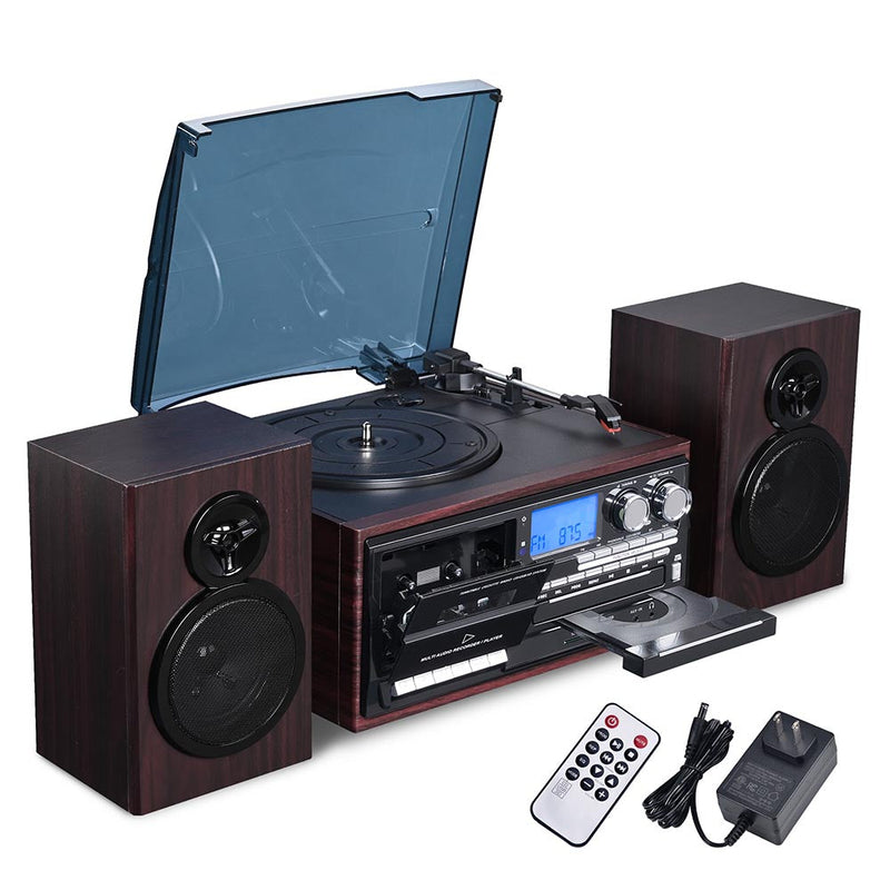 Yescom Bluetooth Vinyl Record Player Turntable Audio System Speakers