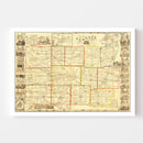 Vintage Map of Genesee County, New York 1854