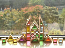 24 Pcs Rainbow Acrylic Sensory Wooden Building Blocks by Green Elephant Home and Toys