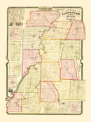 Vintage Map of Livingston County, New York 1852