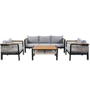 4 Pieces Outdoor Sectional Sofa Set 5 Person Patio Seating Group Outdoor Conversation Set With Cushions And A Coffee Table For Patios by HouseOfZazla