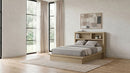 Hendricks Queen Bookcase Headboard Platform Bed Light Oak