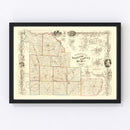 Vintage Map of Madison County, New York 1853